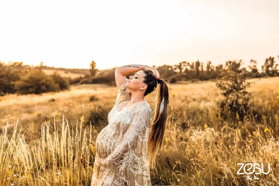Golden Glamour Maternity Lace Unique Boho Dresses New Collection