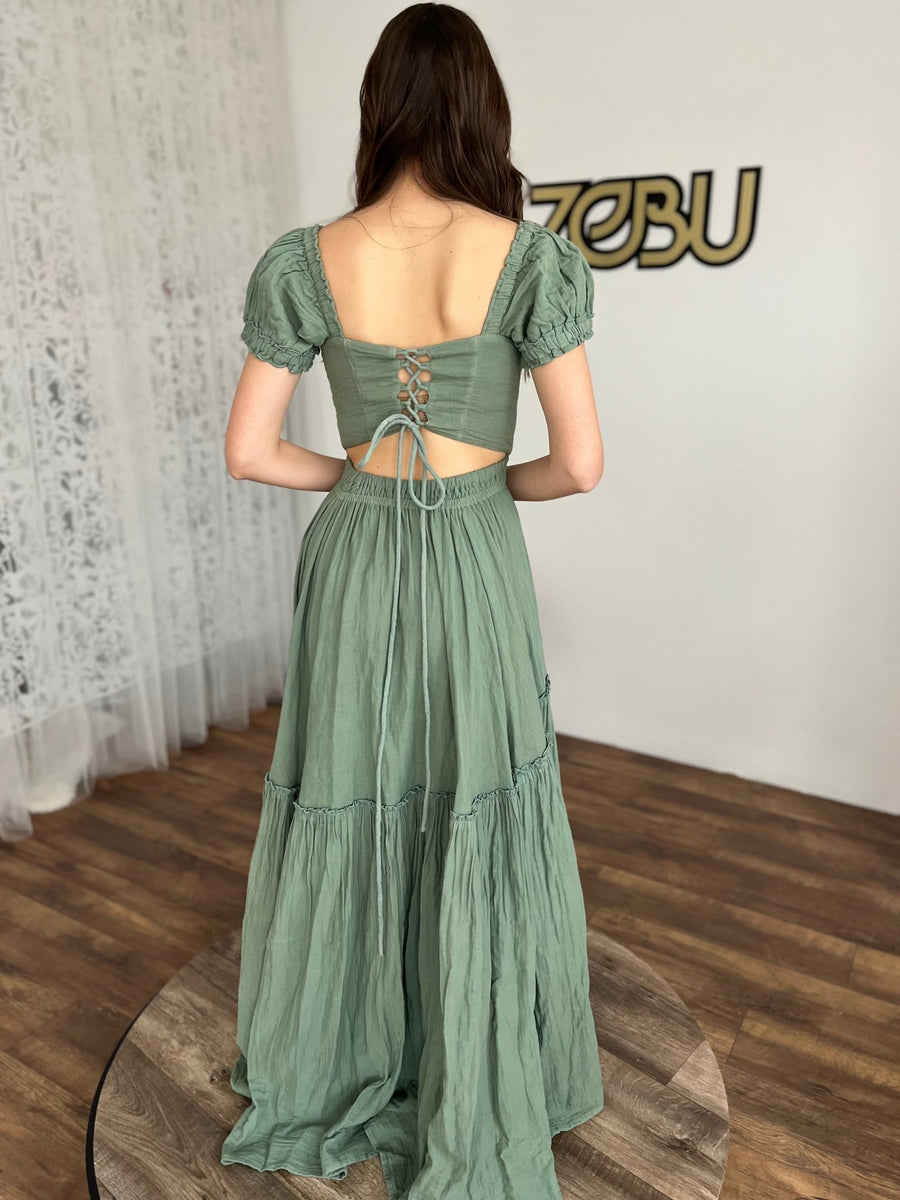 Gwen - Double gauze corset back dress, Photo Props Dress For Pregnancy Photoshoot - Pregnancy - maternity clothes - ZeBu Be You
