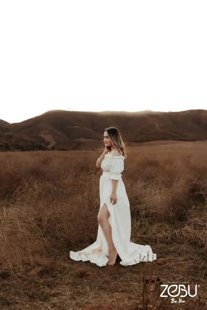 Halen 2 Piece Gauze Maternity Dress for Photoshoot - Pregnancy - maternity clothes - ZeBu Be You