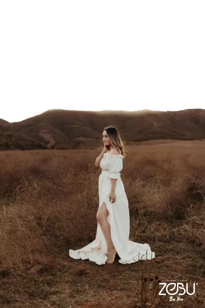 Halen 2 Piece Gauze Maternity Dress for Photoshoot – ZeBu Be You