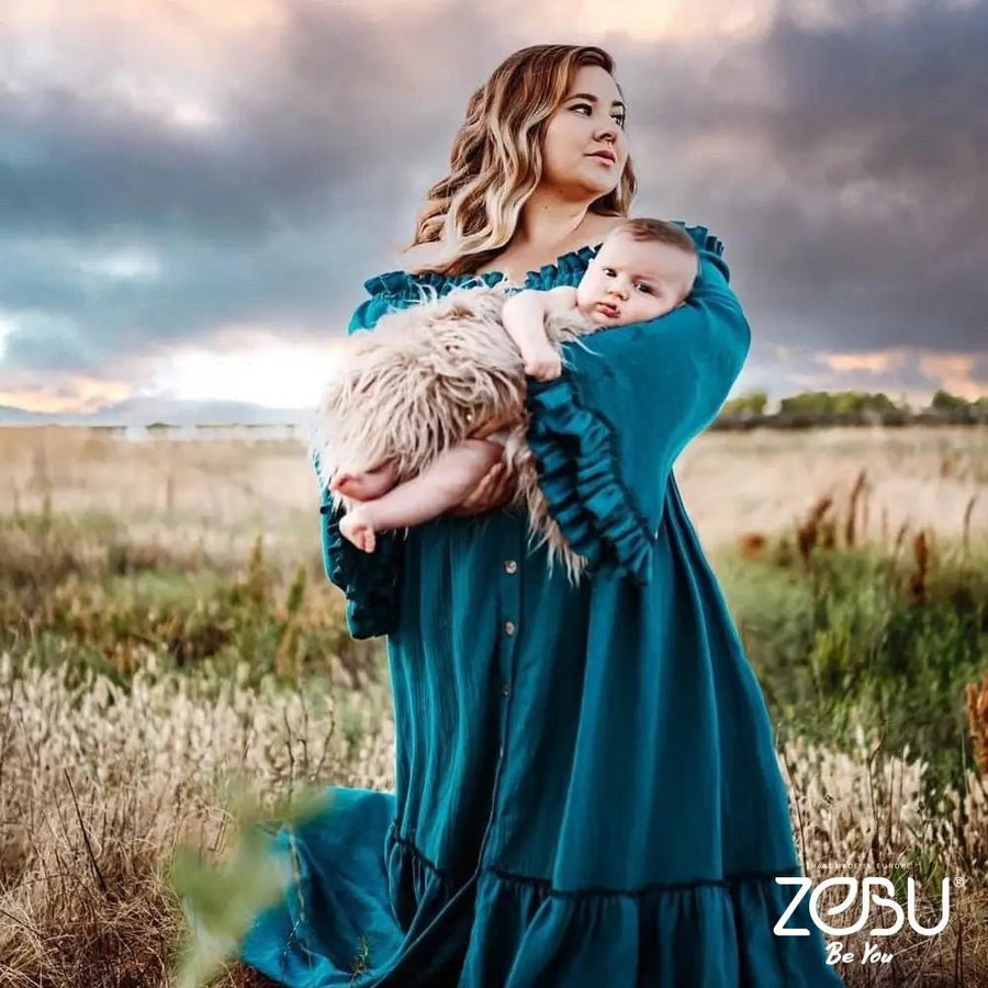 Harmony Maternity Gauze Unique Boho Dresses XS-M / Mauve Harmony Maternity Gauze Unique Boho Dresses XS-M / Mauve