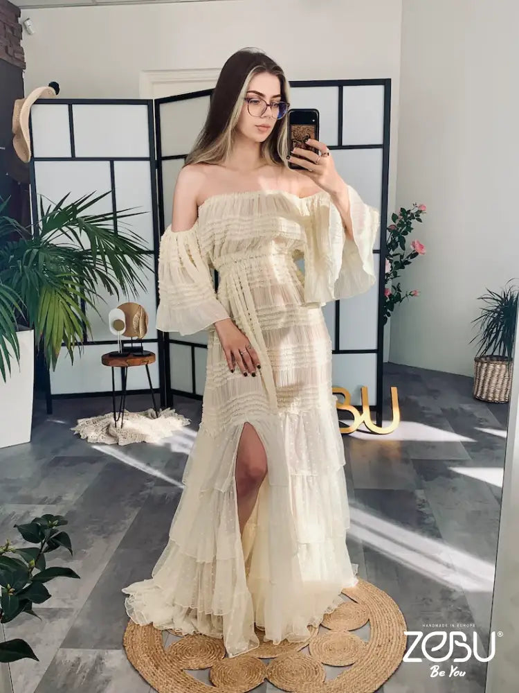Heather Two Piece Maternity Dress For Photoshoot With Variable Top New Collection