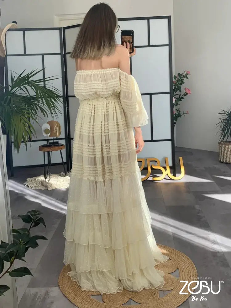 Heather Two Piece Maternity Dress For Photoshoot With Variable Top New Collection