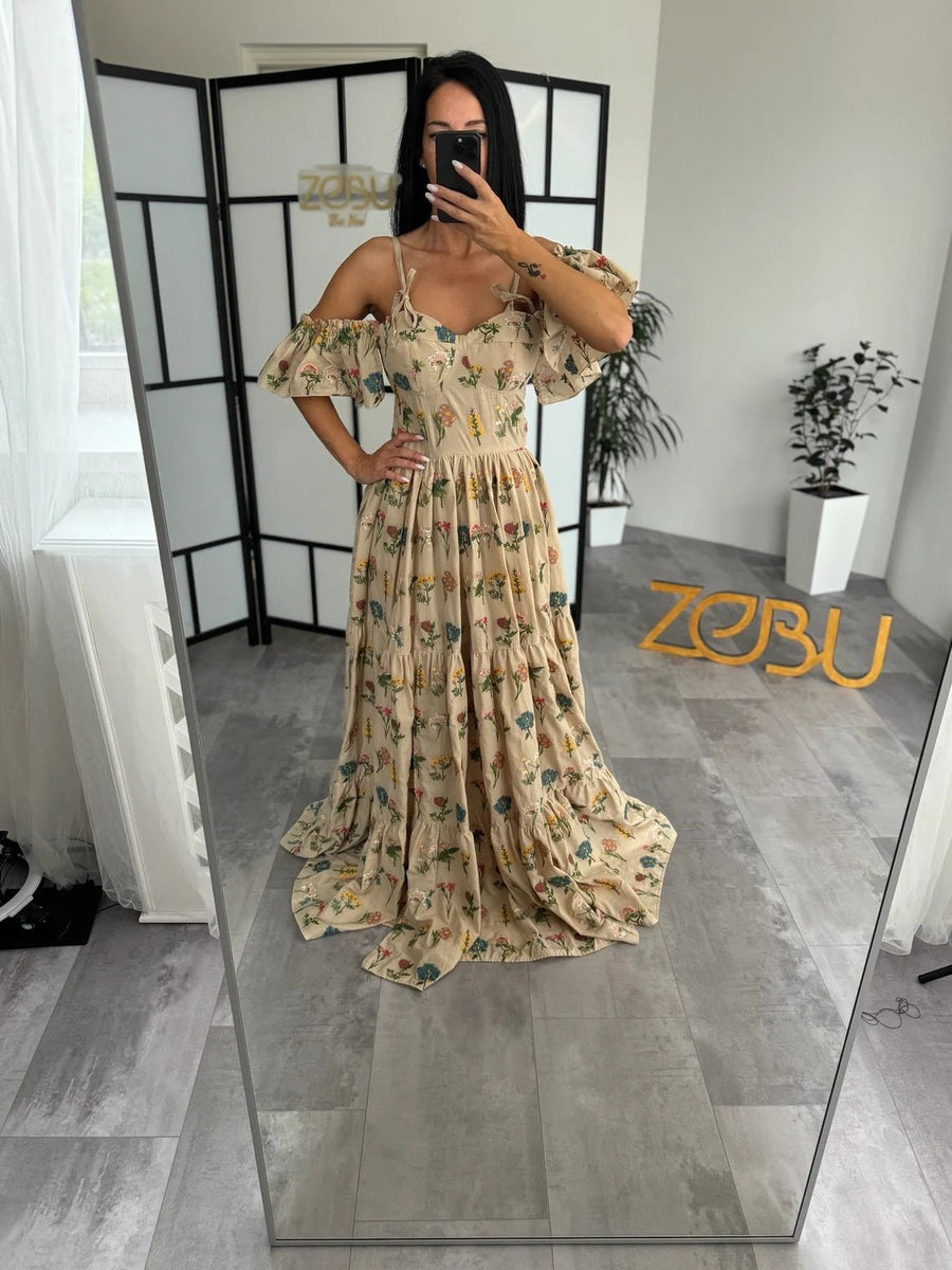 Hilary Embroided Unique Boho Maternity Dresses – ZeBu Be You