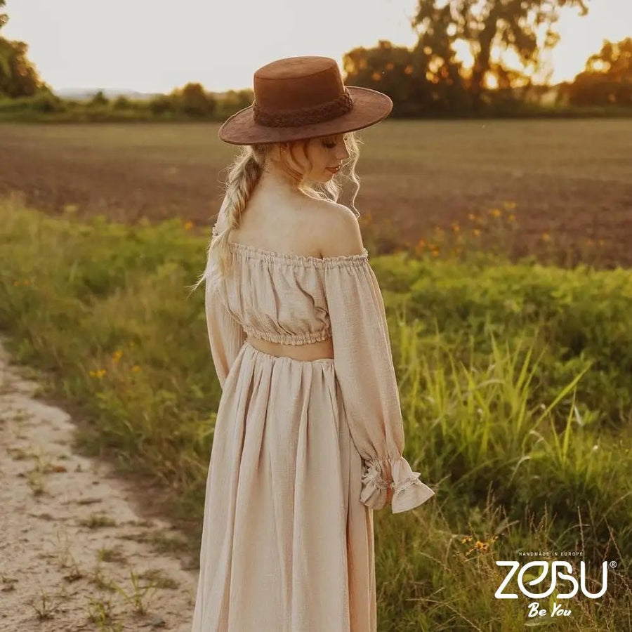 Hummingbird Gauze Maternity Top+Skirt Set for Photoshoot - Pregnancy - maternity clothes - ZeBu Be You