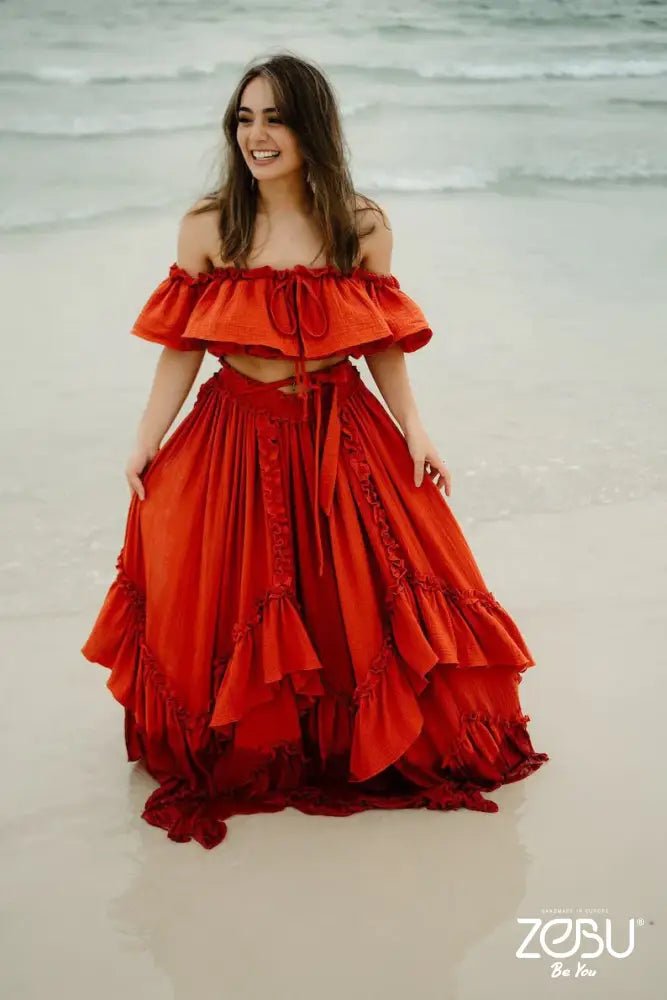 Inner Light Gauze Two Piece Maternity Dress for Photoshoot - Pregnancy - maternity clothes - ZeBu Be You