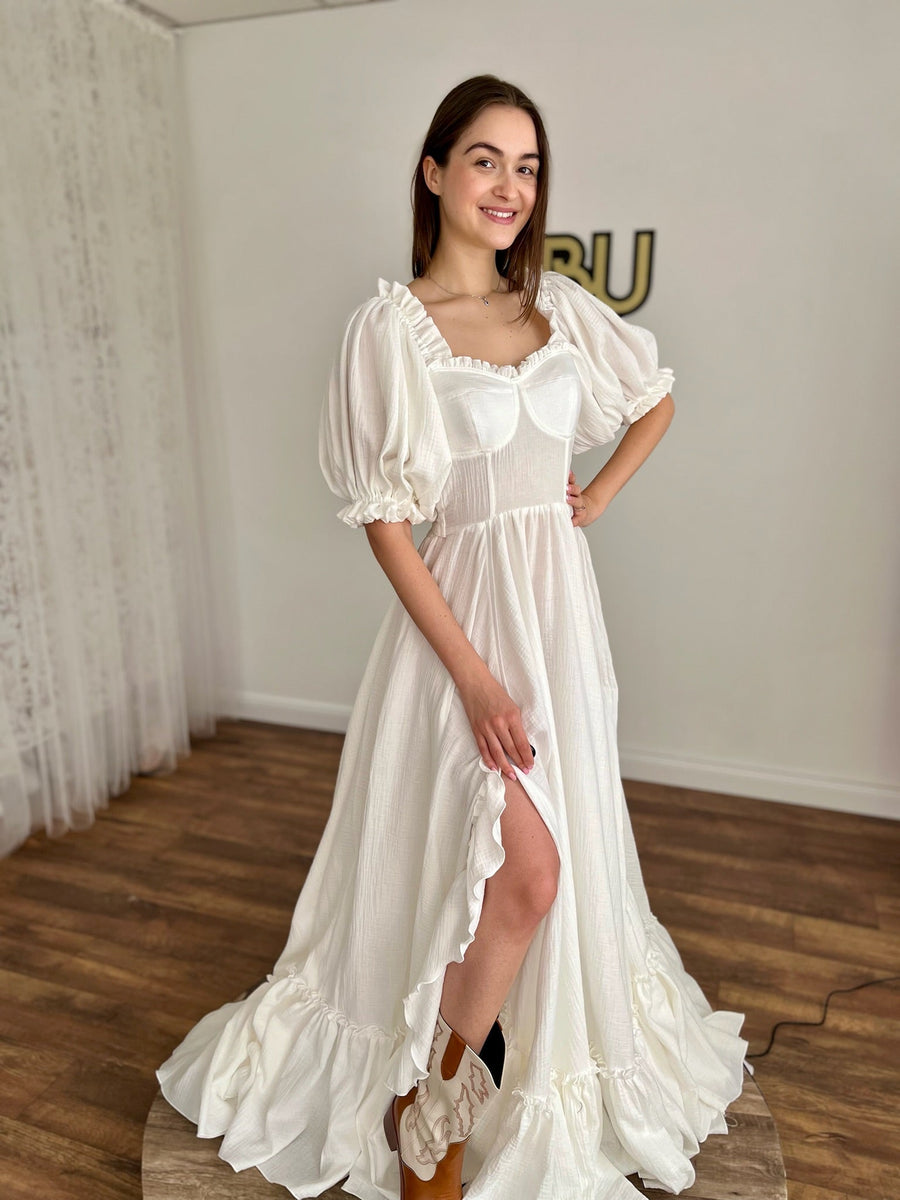 off the shoulder pregnancy dress Katja 1940 Atlanta Linen Dress in along with a double Color:Dark gray
