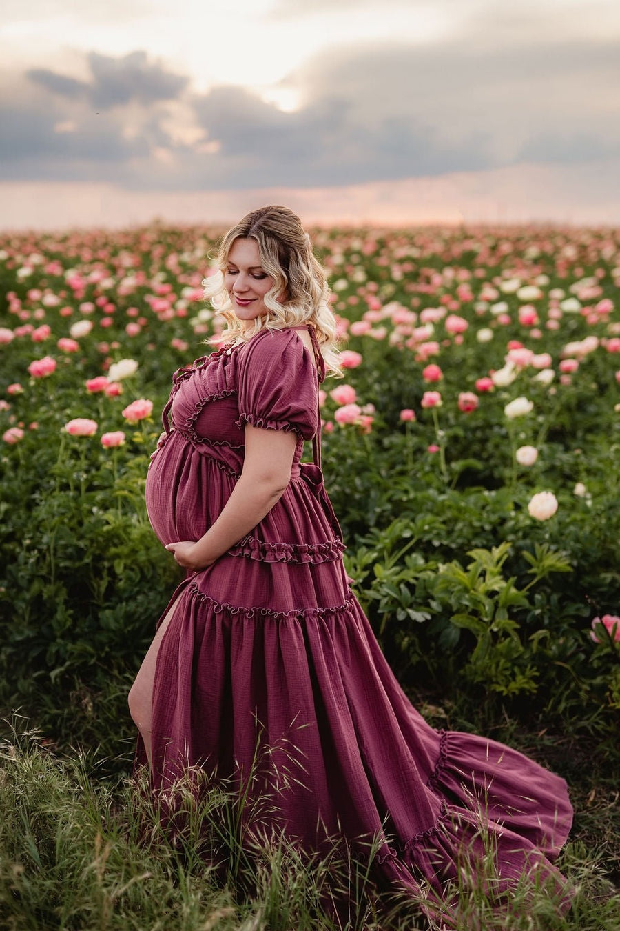 pink boho maternity dress Lauren pink maternity dress for baby shower