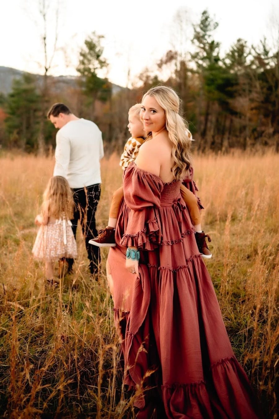 Lauren Maternity Gauze Unique Boho Dresses with Futter Sleeve - Pregnancy - maternity clothes - ZeBu Be You