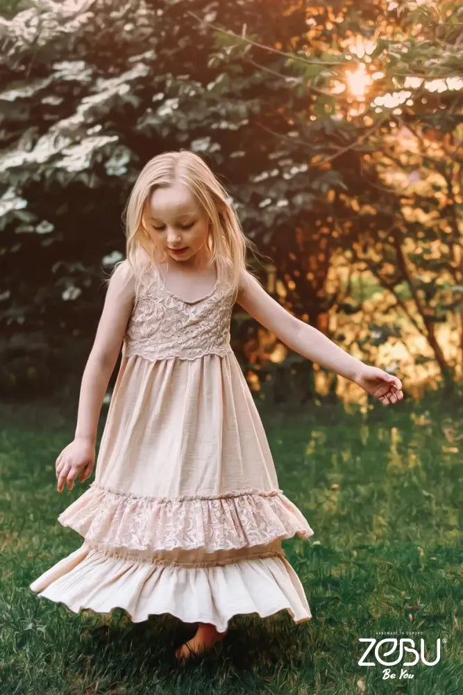 Lavinia Gauze Baby Girl Dresses 1-4 Years Uk Kids / Beige - Pictured Girls/Toddlers Dresses