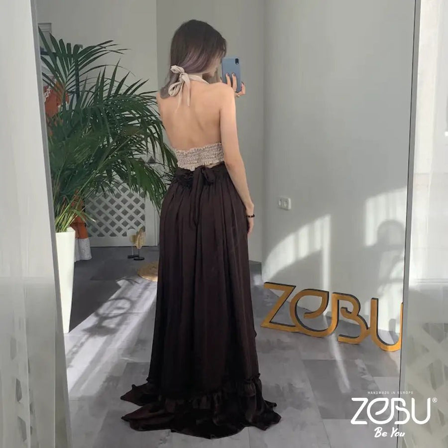 Lilith Silk Two Piece Maternity Dress for Photoshoot - Pregnancy - maternity clothes - ZeBu Be You