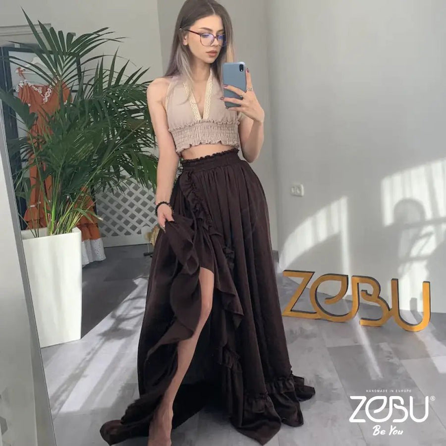 Lilith Silk Two Piece Maternity Dress for Photoshoot - Pregnancy - maternity clothes - ZeBu Be You