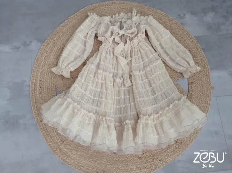 siren lily maternity white peasant dress Lily chiffon baby girl dress – ZeBu Be You