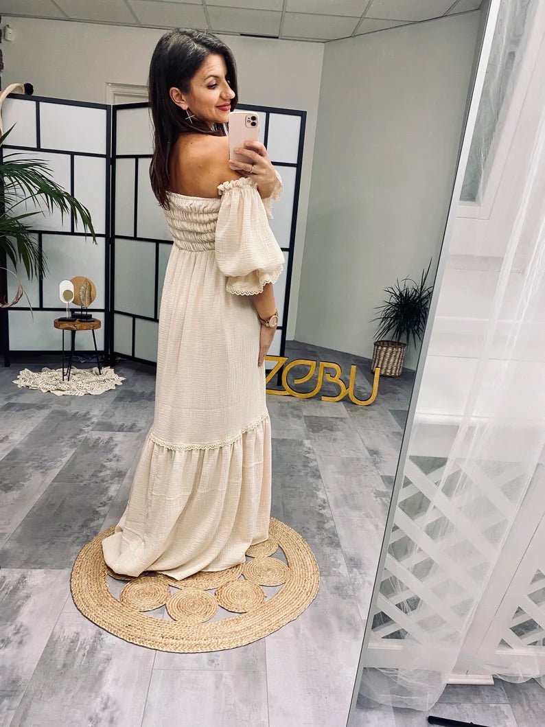 Luna Double Gauze Two Piece Maternity Dress - Pregnancy - maternity clothes - ZeBu Be You