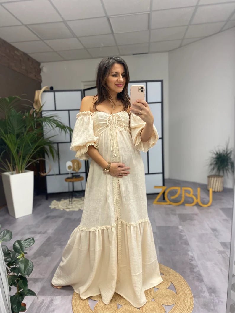 Luna Double Gauze Two Piece Maternity Dress - Pregnancy - maternity clothes - ZeBu Be You