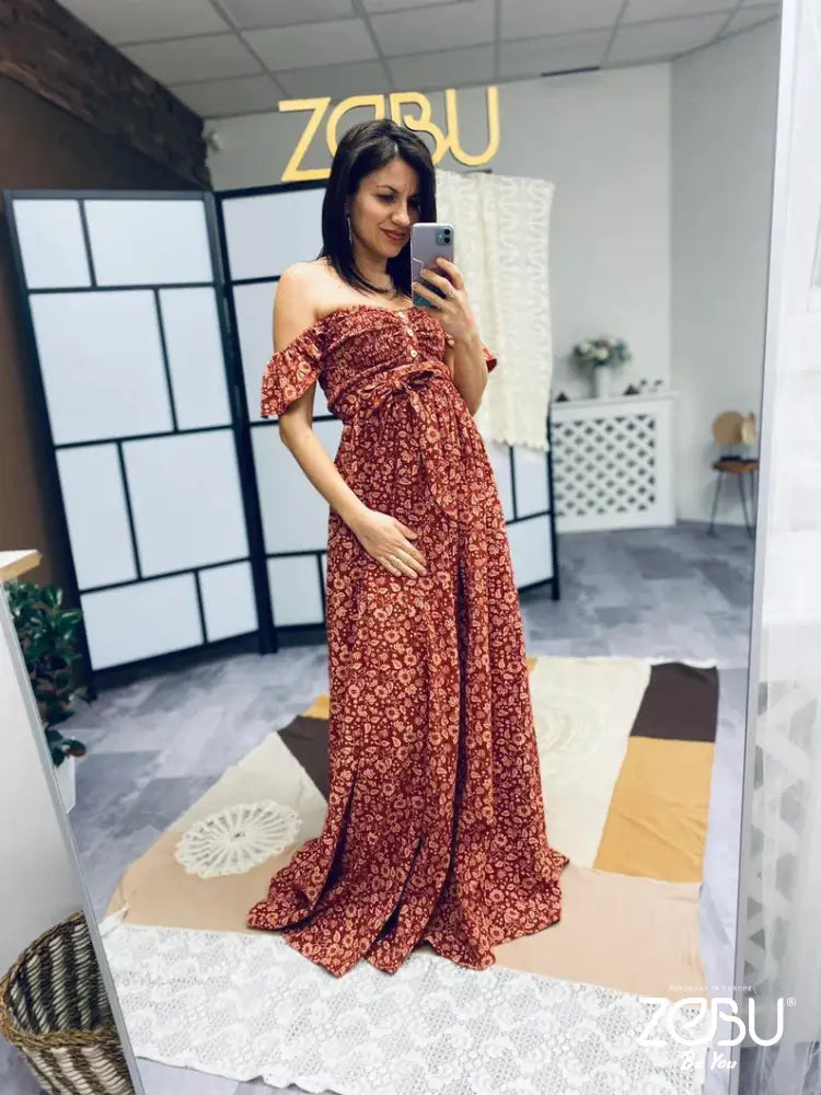 Margarita Two Piece Double Gauze Maternity Dress Gowns