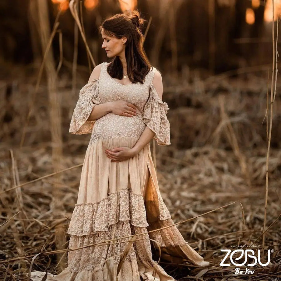 Naomi Maternity Gauze Lace Unique Boho Dresses