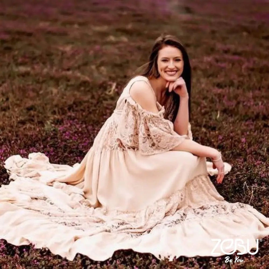 Naomi Maternity Gauze, Lace Unique Boho Dresses - Pregnancy - maternity clothes - ZeBu Be You