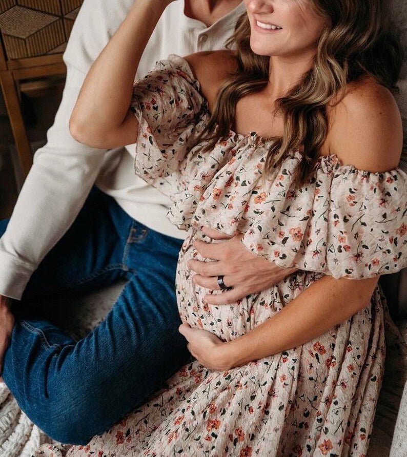 Nataly Maternity Chiffon Unique Boho Dresses - Pregnancy - maternity clothes - ZeBu Be You