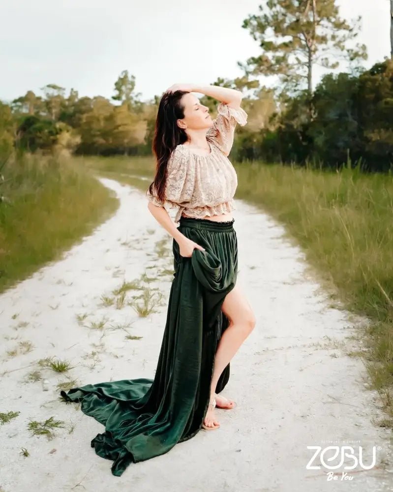 Nelly Silk Maternity Dress for Photoshoot - Pregnancy - maternity clothes - ZeBu Be You