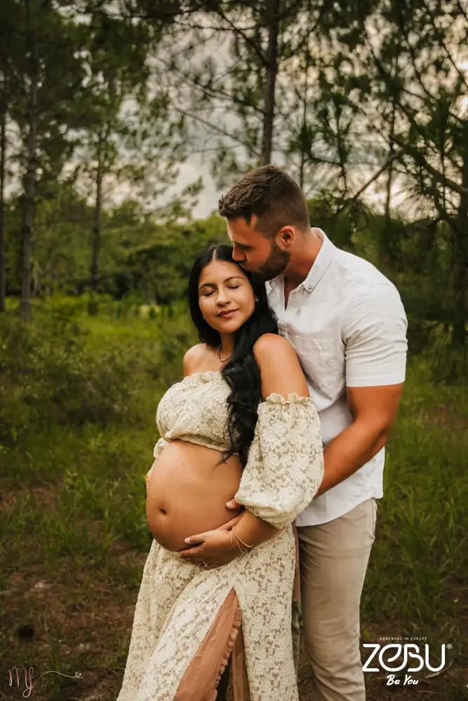 Nidalee Lace Two-Piece Set For Maternity Or Non-Maternity Photoshoot Two Piece Gowns