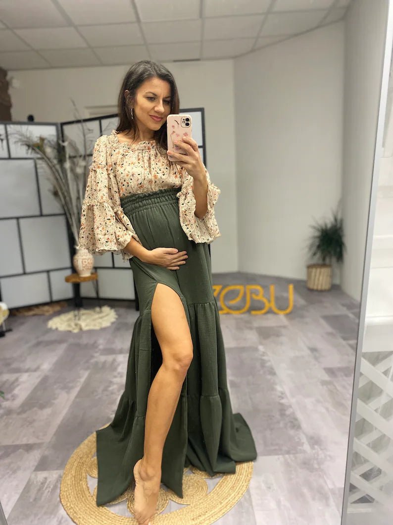Noah Organic Linen Maternity Two - Piece Boho Dresses - Pregnancy - maternity clothes - ZeBu Be You