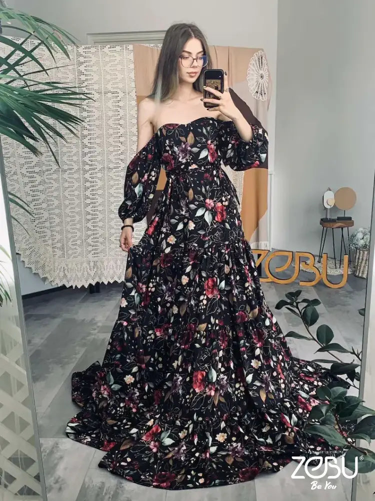 Noir Elagance Maternity Gauze Unique Boho Dresses Dresses