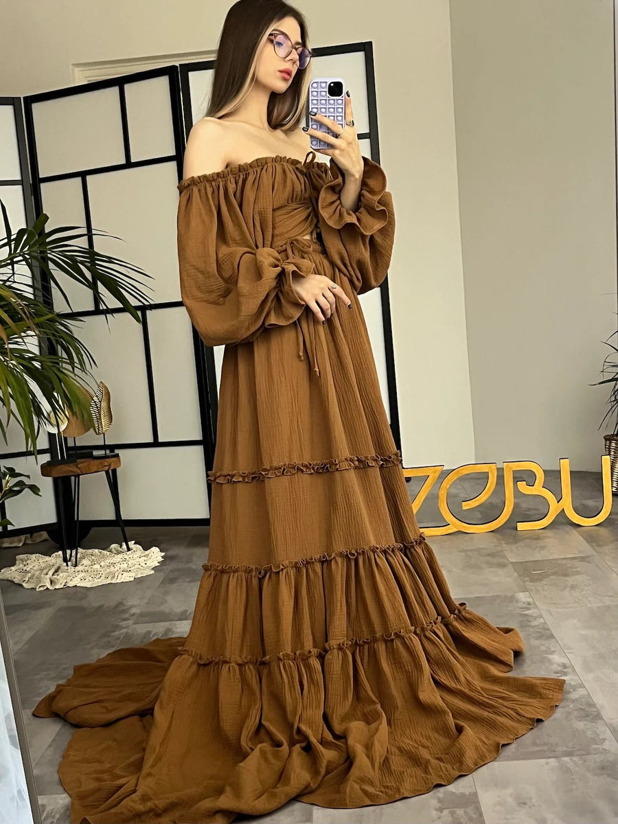 Othilia Maternity Gauze Two Piece Boho Dresses - Pregnancy - maternity clothes - ZeBu Be You