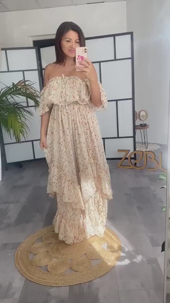 Floral Chiffon Inner Light Unique Boho Dresses