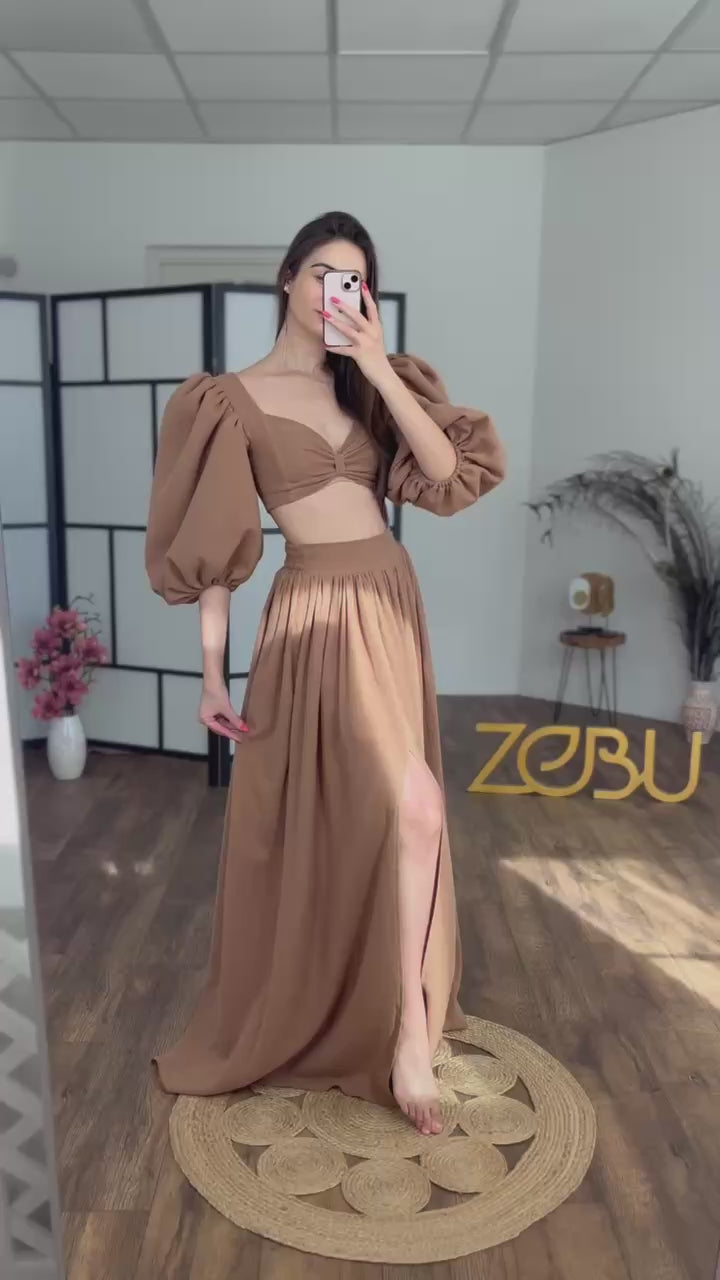Sofia - Double Gauze Two Piece Maternity Dress