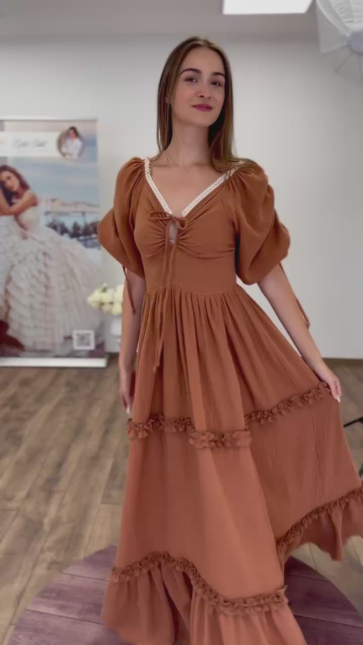 Brittany soft gauze gown