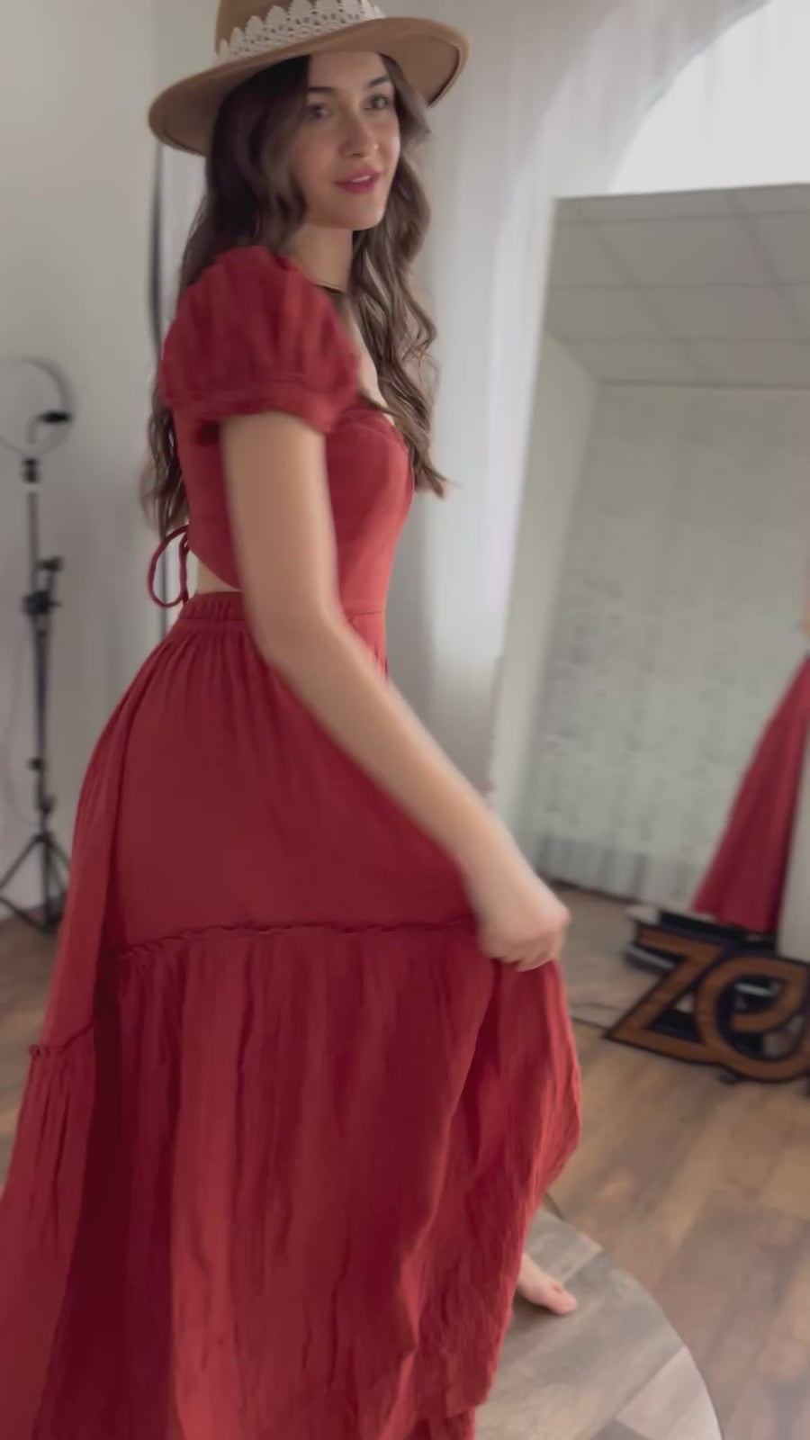 Gwen - Double gauze corset back dress, Photo Props Dress For Pregnancy Photoshoot