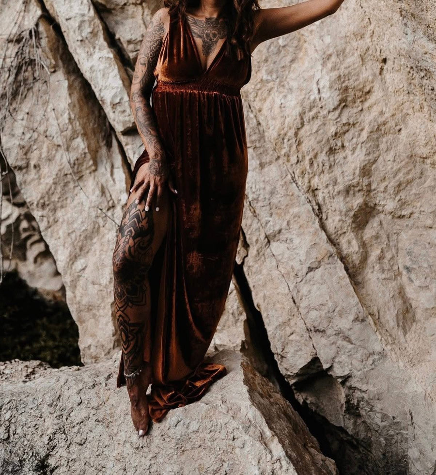 velvet boho dress Queen