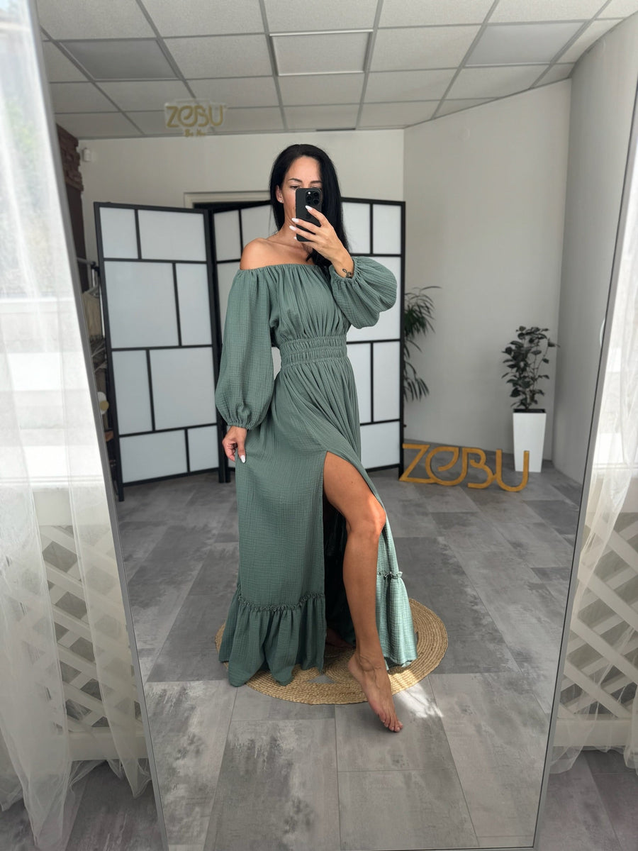 RTS Old green - Lana - Maternity Gown - LAST PIECE AVAILABLE - Pregnancy - maternity clothes - ZeBu Be You