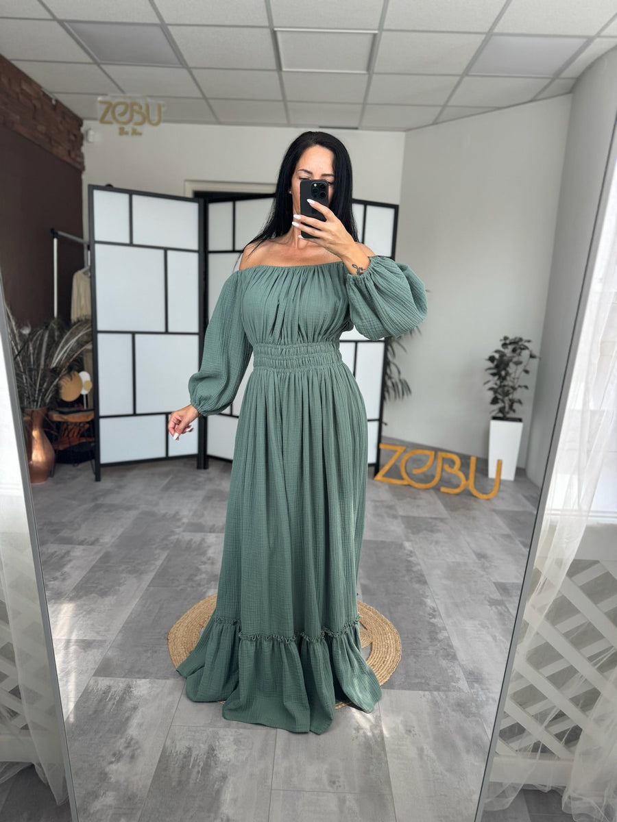 RTS Old green - Lana - Maternity Gown - LAST PIECE AVAILABLE - Pregnancy - maternity clothes - ZeBu Be You