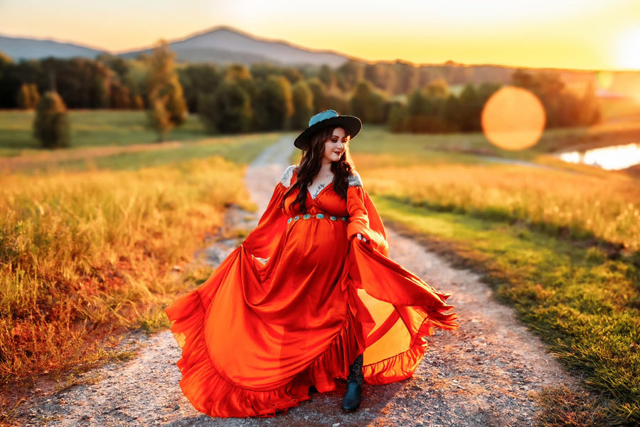 Samantha - Silk Maternity Unique Boho Dresses - Pregnancy - maternity clothes - ZeBu Be You