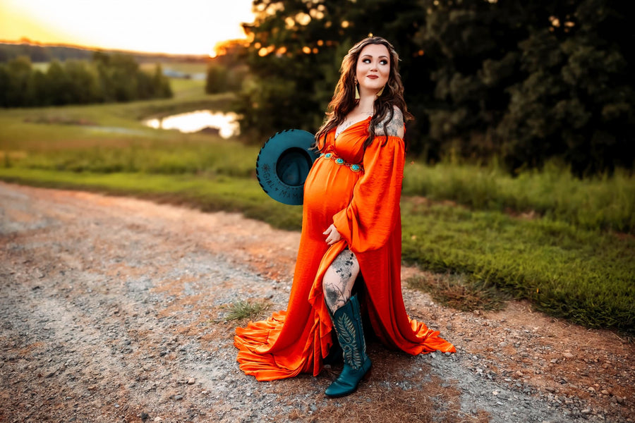 Samantha - Silk Maternity Unique Boho Dresses - Pregnancy - maternity clothes - ZeBu Be You