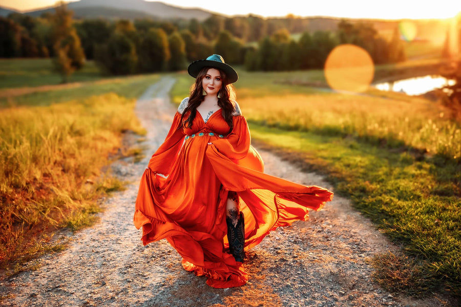 Samantha - Silk Maternity Unique Boho Dresses - Pregnancy - maternity clothes - ZeBu Be You