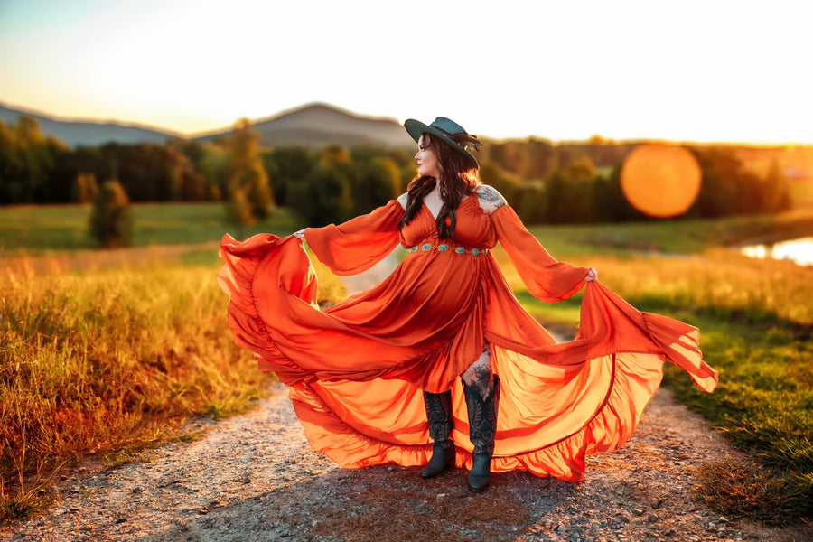 Samantha - Silk Maternity Unique Boho Dresses - Pregnancy - maternity clothes - ZeBu Be You