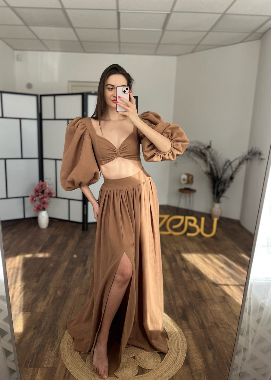 Sofia | Double Gauze Two Piece Maternity Dress - VIP - Pregnancy - maternity clothes - ZeBu Be You