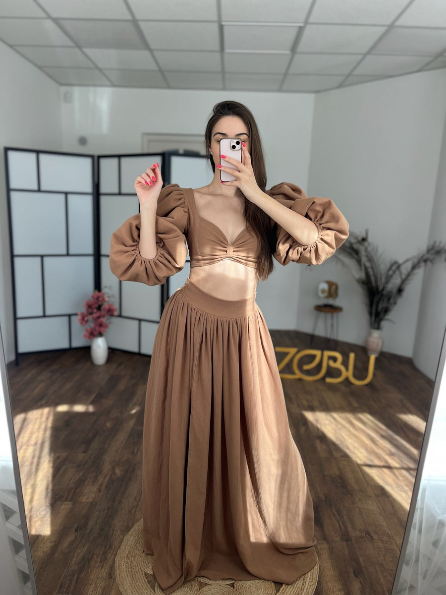 Sofia | Double Gauze Two Piece Maternity Dress - VIP - Pregnancy - maternity clothes - ZeBu Be You