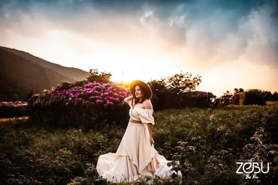 Solar Skirt+Gloria Top Gauze Maternity Two - Piece Set for Photoshoot - Pregnancy - maternity clothes - ZeBu Be You