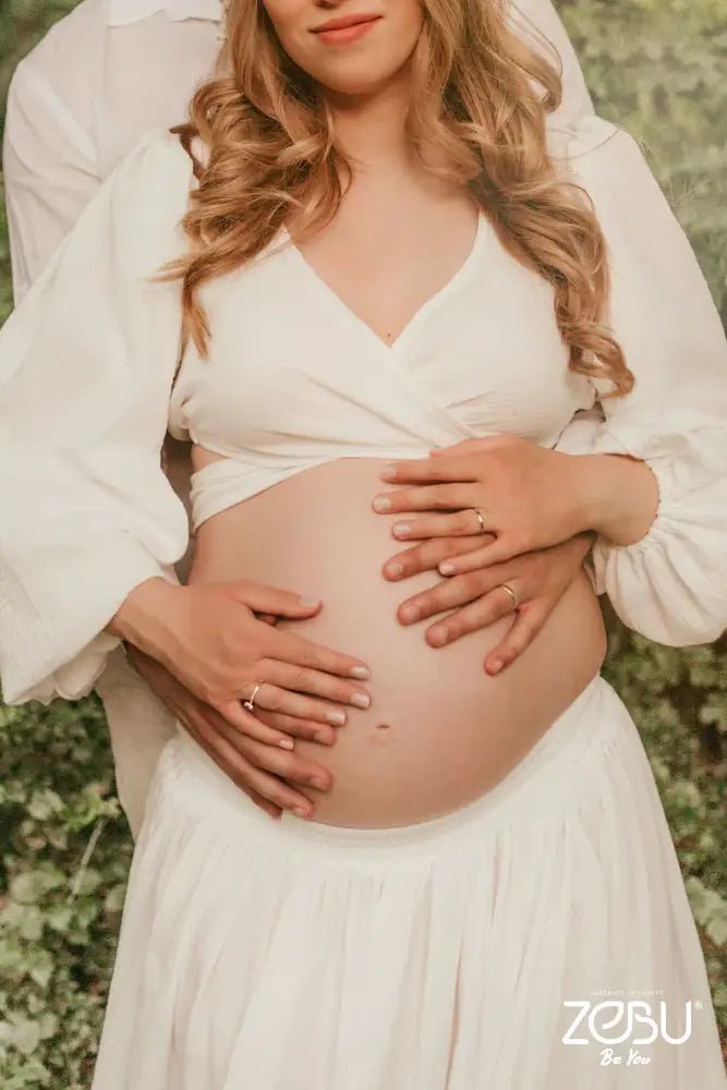 Song gown 2 - Piece Gauze Maternity Dress for Family Photoshoot - Pregnancy - maternity clothes - ZeBu Be You
