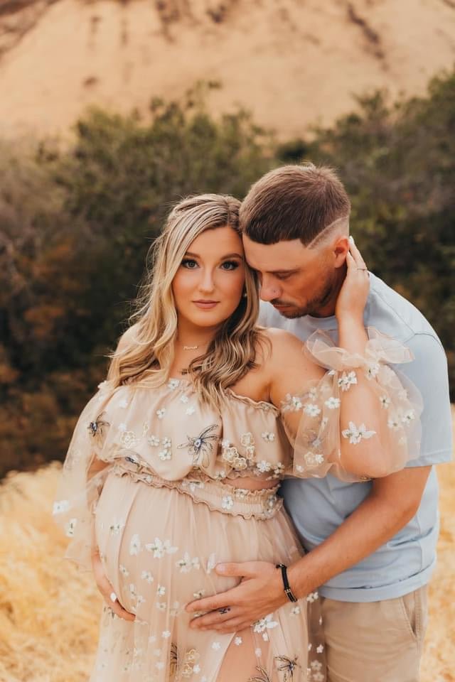 Spring Meadow /Blue/ Maternity Tulle Unique Boho Dresses - Pregnancy - maternity clothes - ZeBu Be You