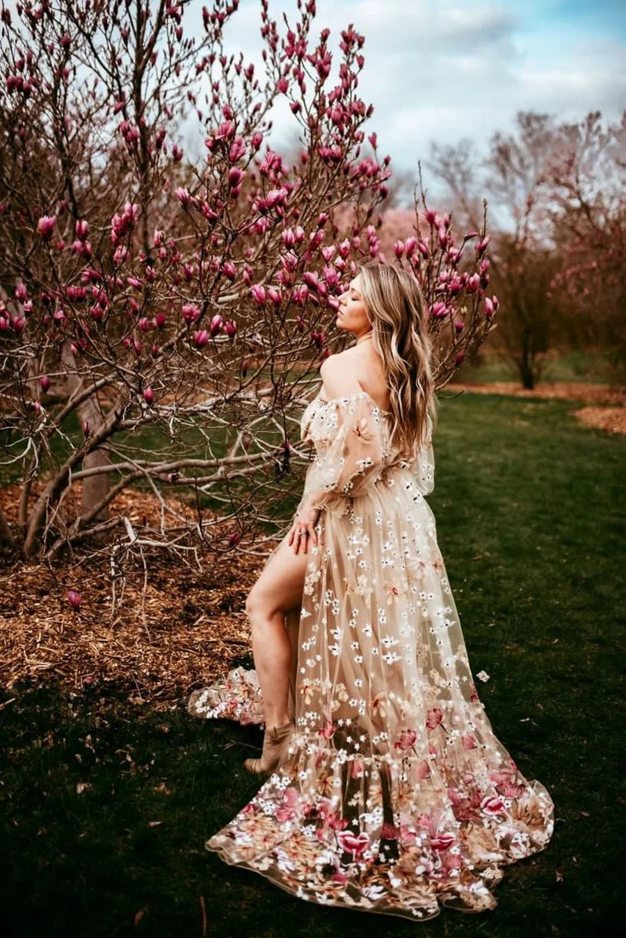 Spring Meadow /Blush/ Maternity Tulle Unique Boho Dresses ZeBu Be You Spring Meadow /Blush/ Maternity Tulle Unique Boho Dresses ZeBu Be You