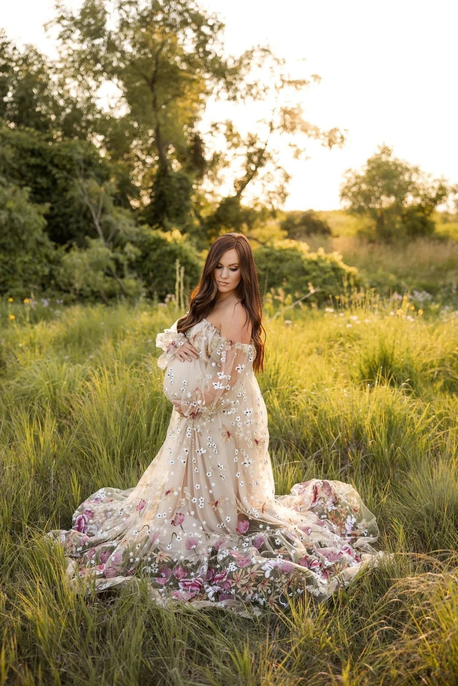 Spring Meadow /Blush/ Maternity Tulle Unique Boho Dresses - Pregnancy - maternity clothes - ZeBu Be You