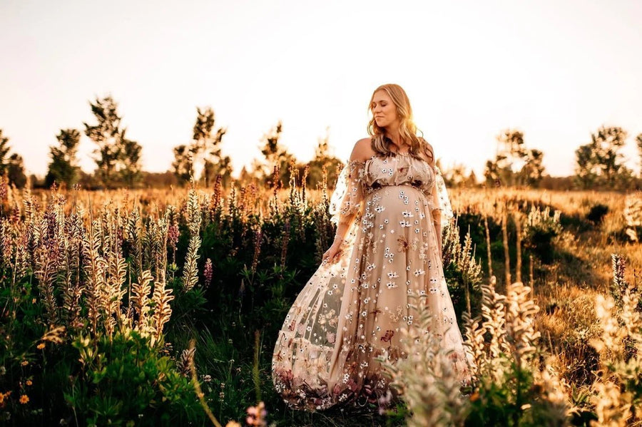 Spring Meadow /Blush/ Maternity Tulle Unique Boho Dresses - Pregnancy - maternity clothes - ZeBu Be You