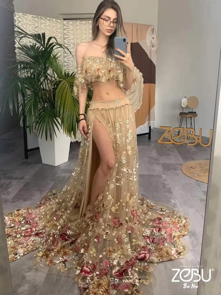 Spring Meadow /Blush/ Maternity Tulle Unique Boho Dresses - Pregnancy - maternity clothes - ZeBu Be You