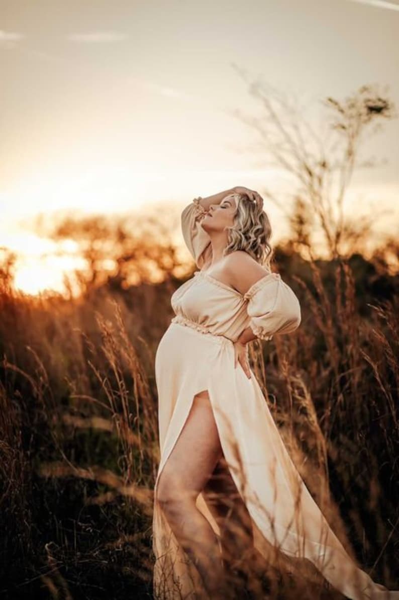 Summer Vibes - Two Piece Gauze Maternity Dress for Photoshoot - Pregnancy - maternity clothes - ZeBu Be You