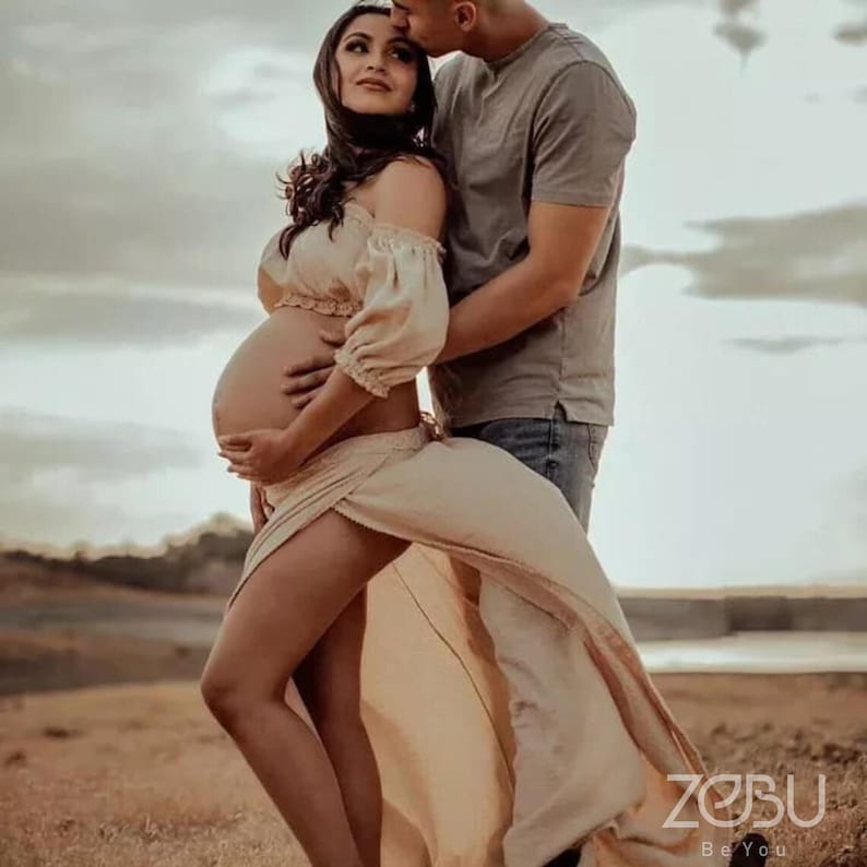 Summer Vibes - Two Piece Gauze Maternity Dress for Photoshoot - Pregnancy - maternity clothes - ZeBu Be You